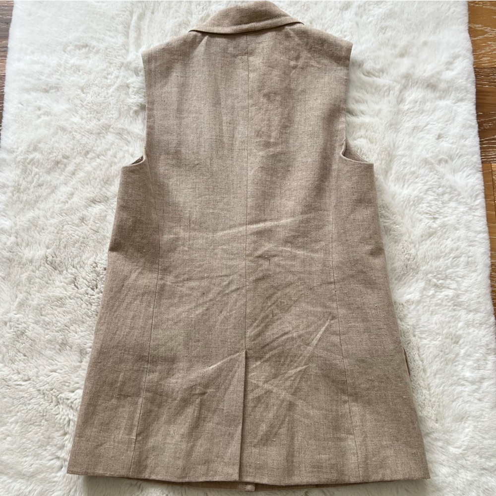 Michael Kors Linen Long Vest, Sleeveless Blazer size XSmall - Picture 5 of 8